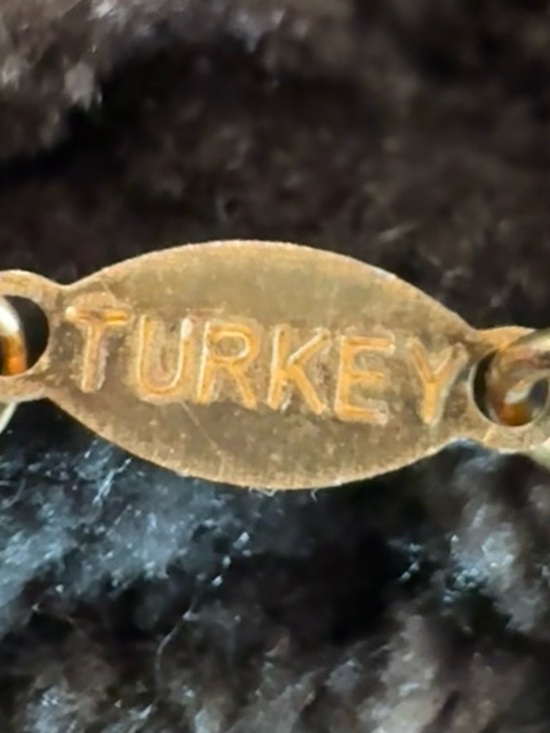 925 Sterling Silver Gold Evil Eye Necklace Crystal Turquoise Pendant Turkey - Picture 7 of 8